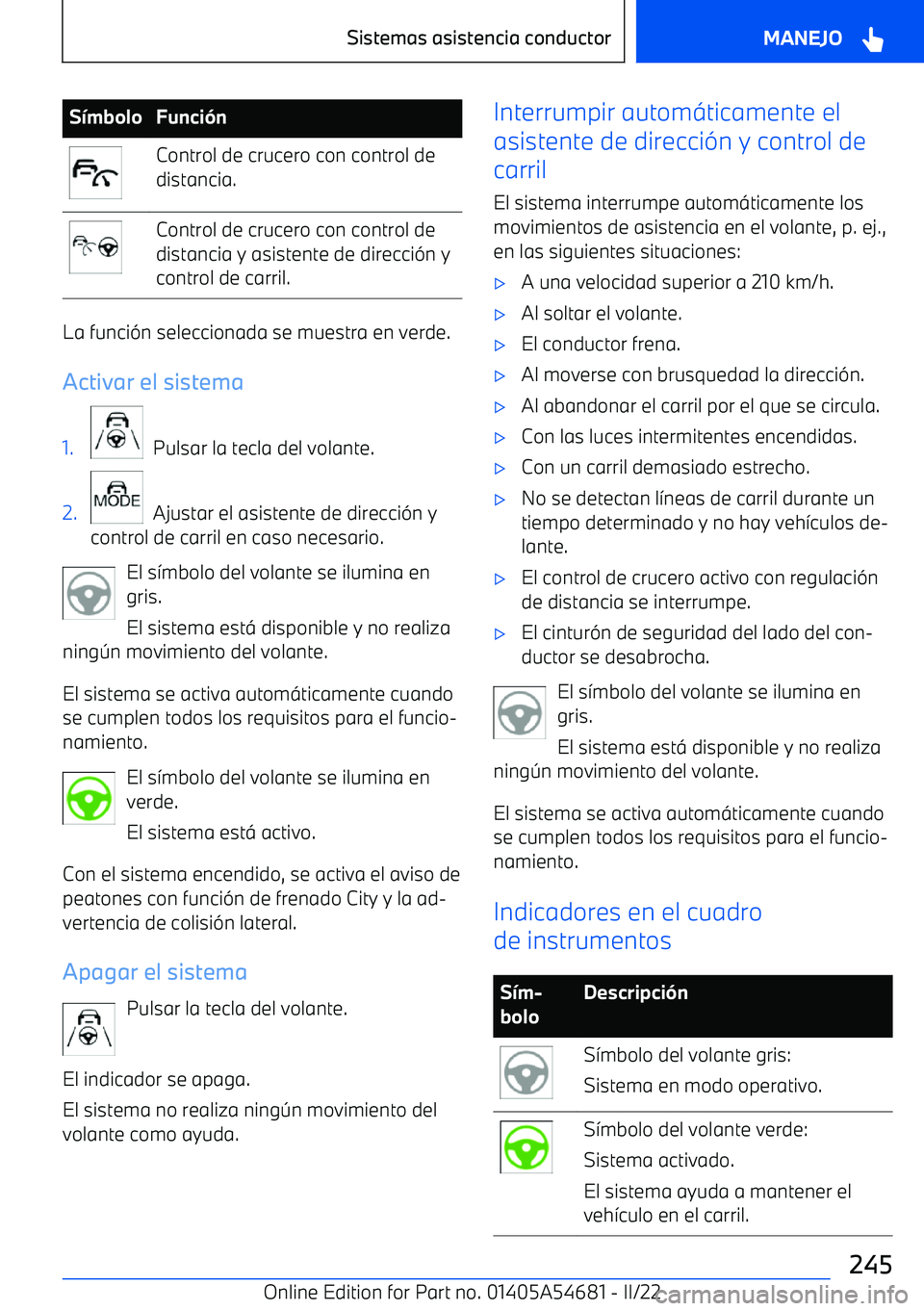 BMW I4 2022  Manuales de Empleo (in Spanish) S