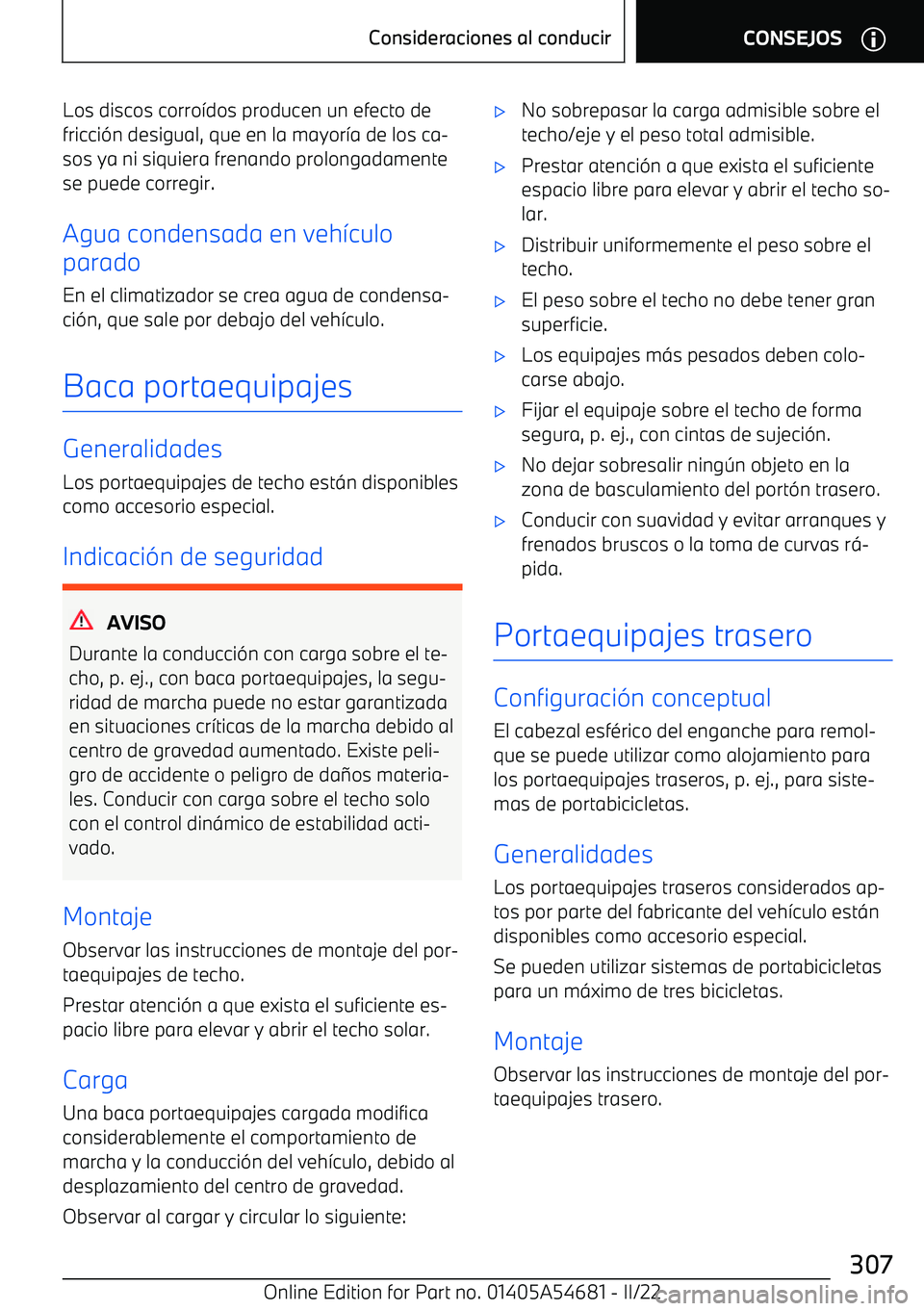 BMW I4 2022  Manuales de Empleo (in Spanish) Los discos corro