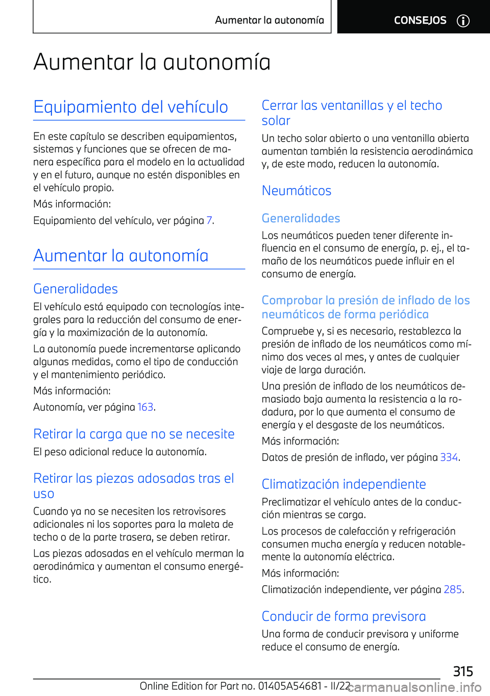 BMW I4 2022  Manuales de Empleo (in Spanish) Aumentar la autonom