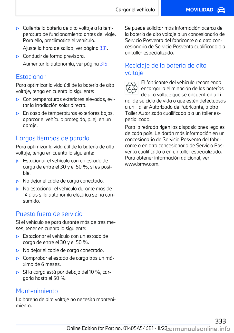 BMW I4 2022  Manuales de Empleo (in Spanish) 