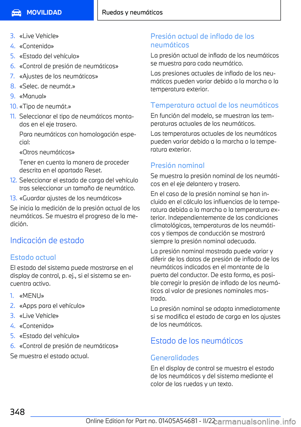BMW I4 2022  Manuales de Empleo (in Spanish) 3.