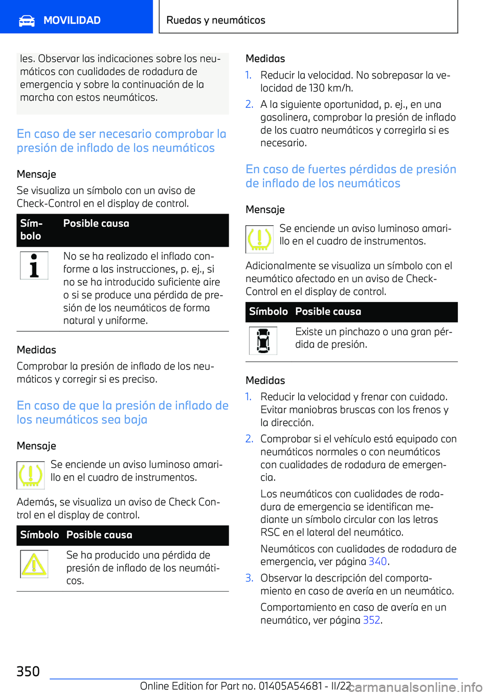 BMW I4 2022  Manuales de Empleo (in Spanish) les. Observar las indicaciones sobre los neu