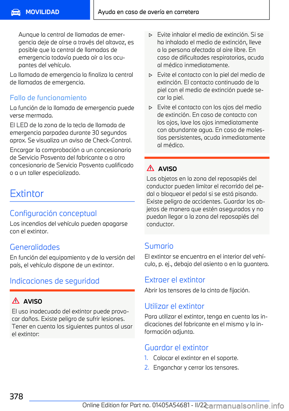 BMW I4 2022  Manuales de Empleo (in Spanish) Aunque la central de llamadas de emer