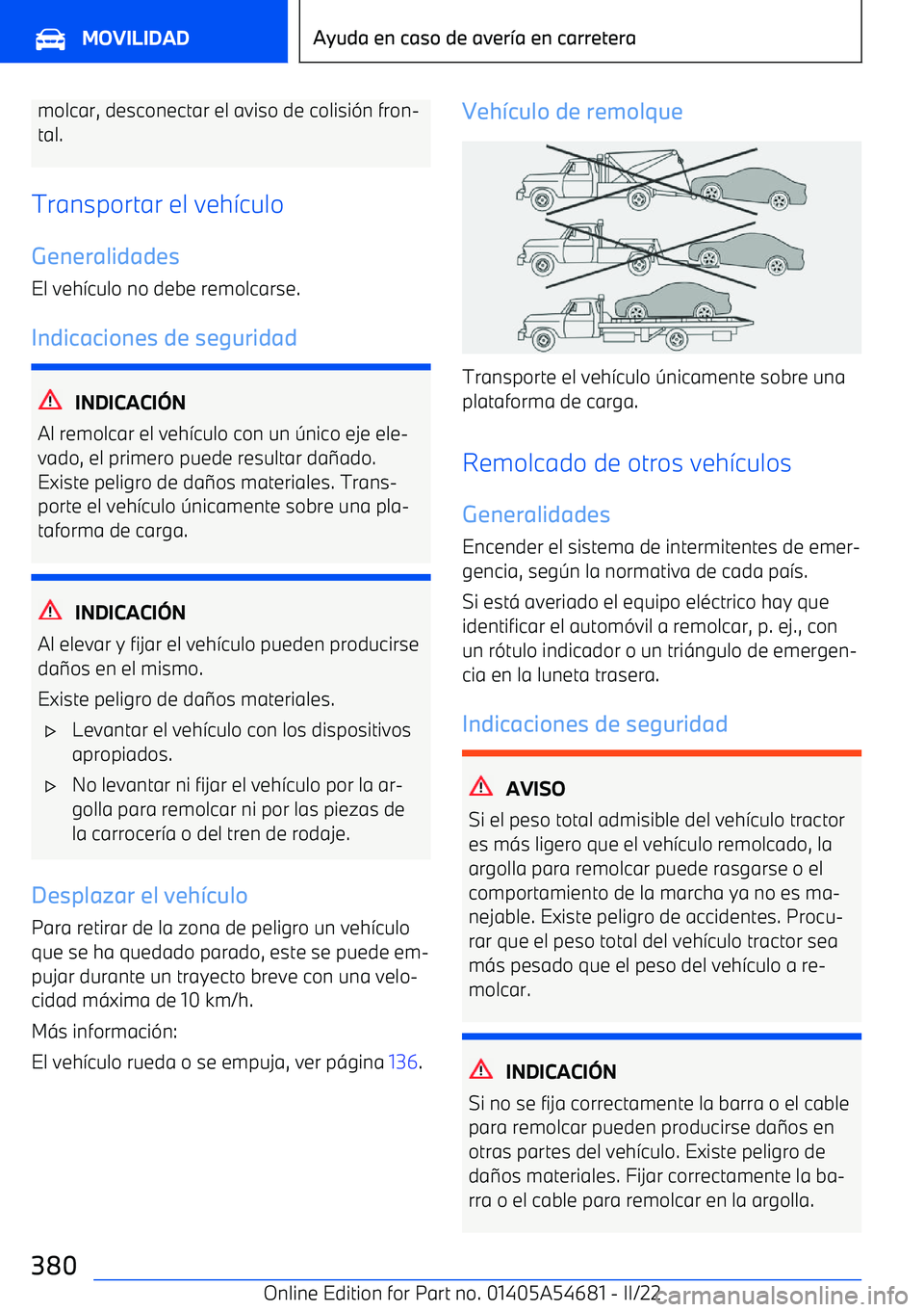 BMW I4 2022  Manuales de Empleo (in Spanish) molcar, desconectar el aviso de colisi