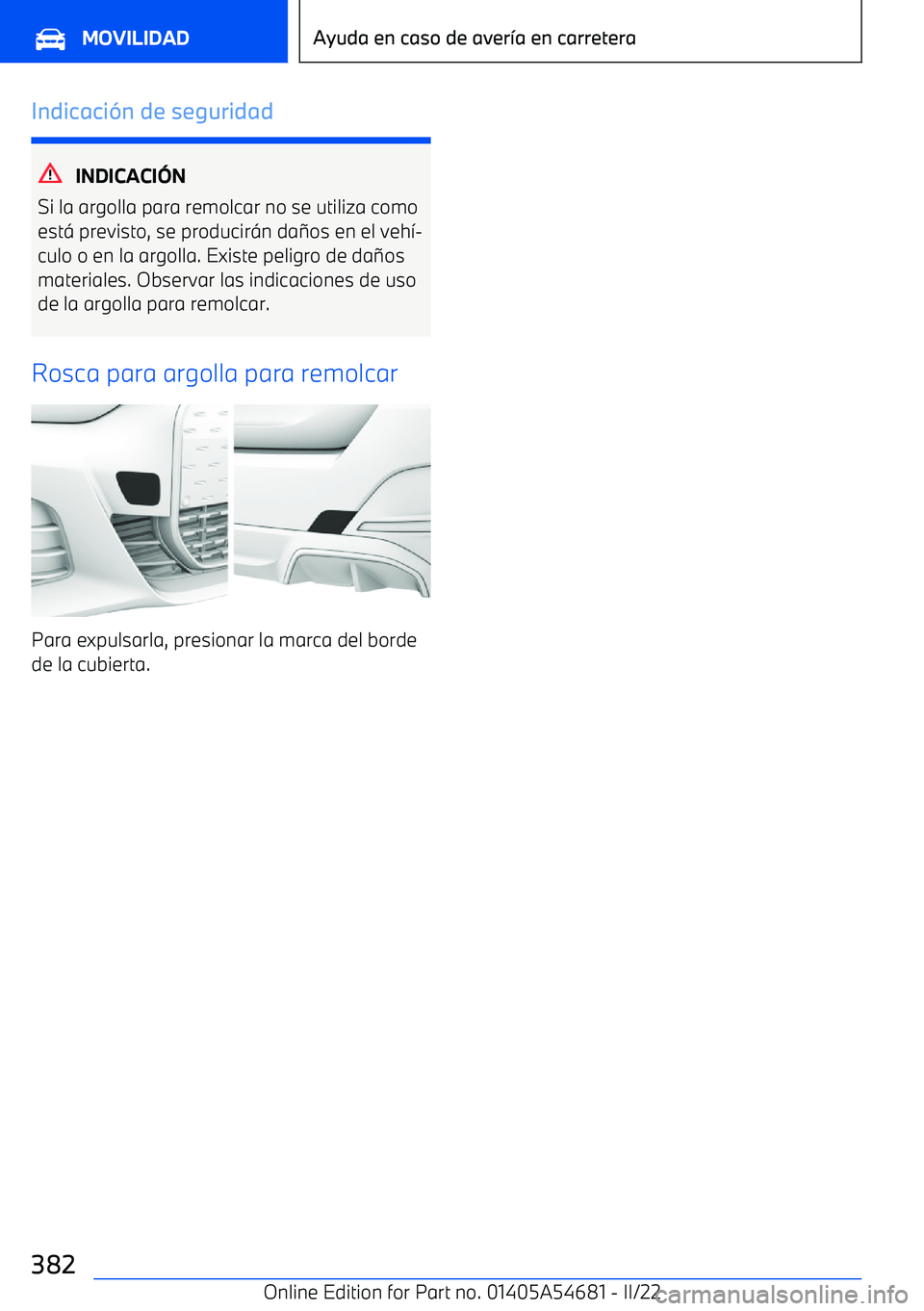 BMW I4 2022  Manuales de Empleo (in Spanish) Indicaci