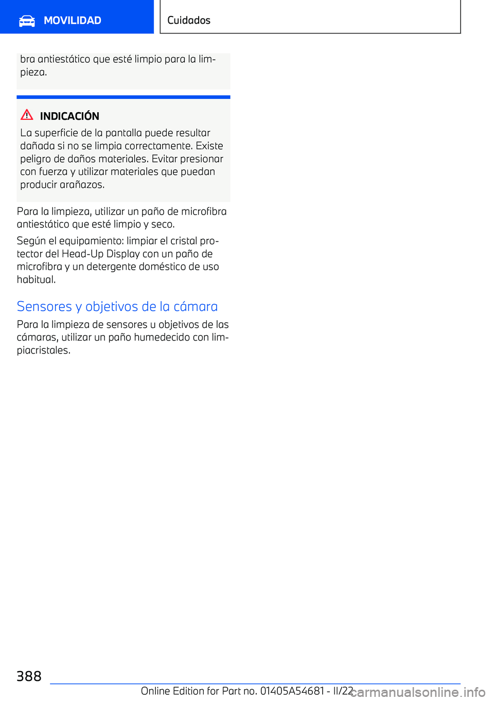 BMW I4 2022  Manuales de Empleo (in Spanish) bra antiest