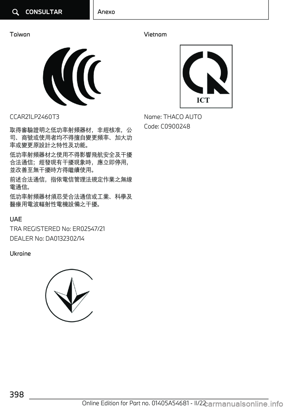 BMW I4 2022  Manuales de Empleo (in Spanish) Taiwan
CCAR21LP2460T3
