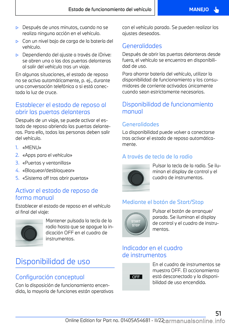 BMW I4 2022  Manuales de Empleo (in Spanish) 
