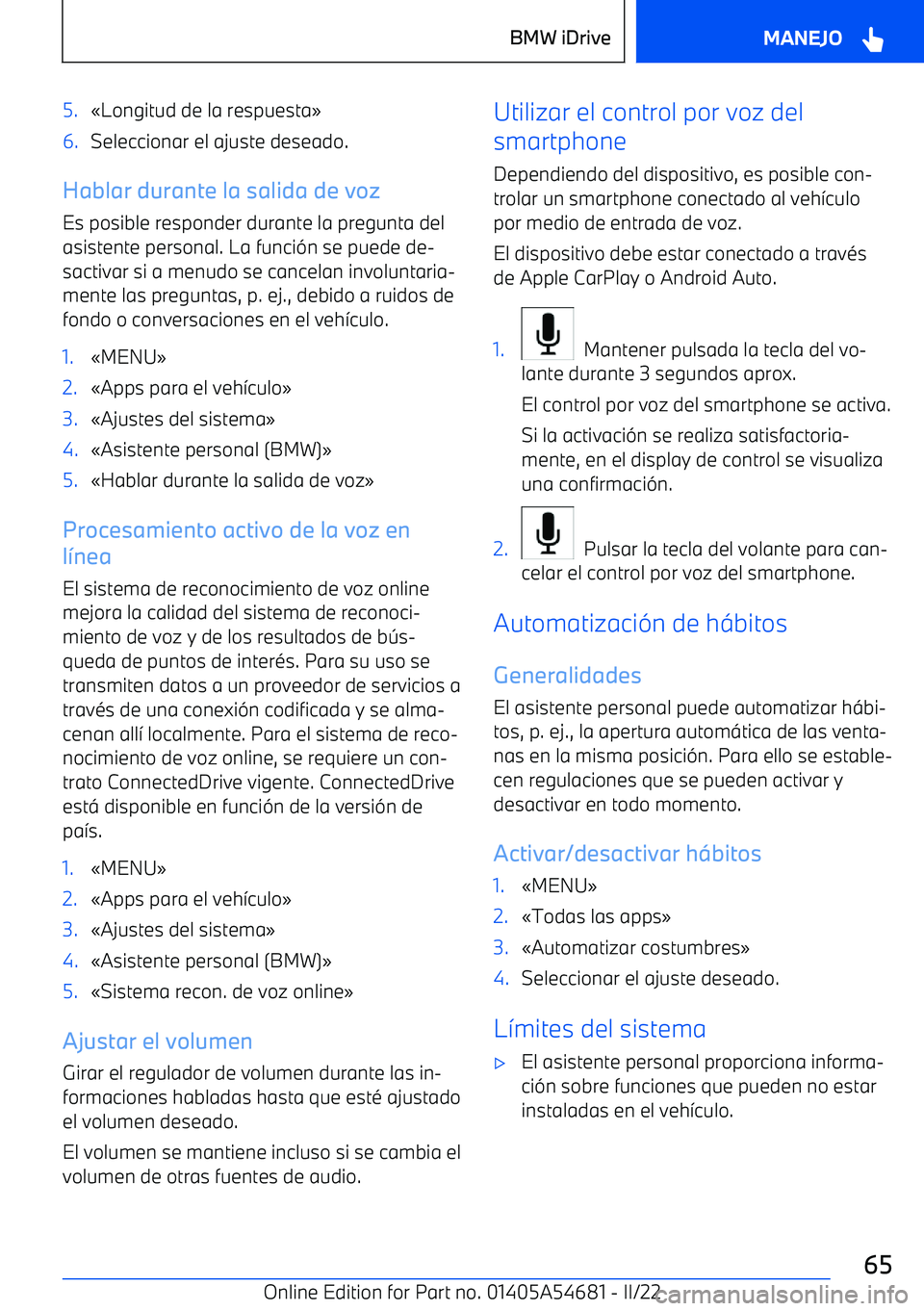 BMW I4 2022  Manuales de Empleo (in Spanish) 5.