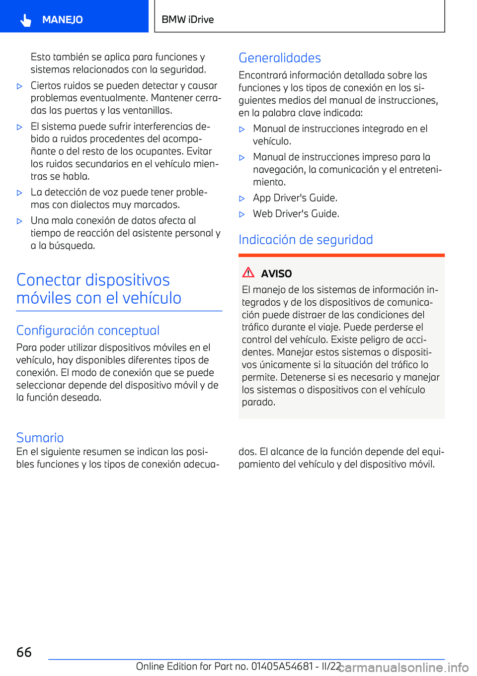 BMW I4 2022  Manuales de Empleo (in Spanish) Esto tambi
