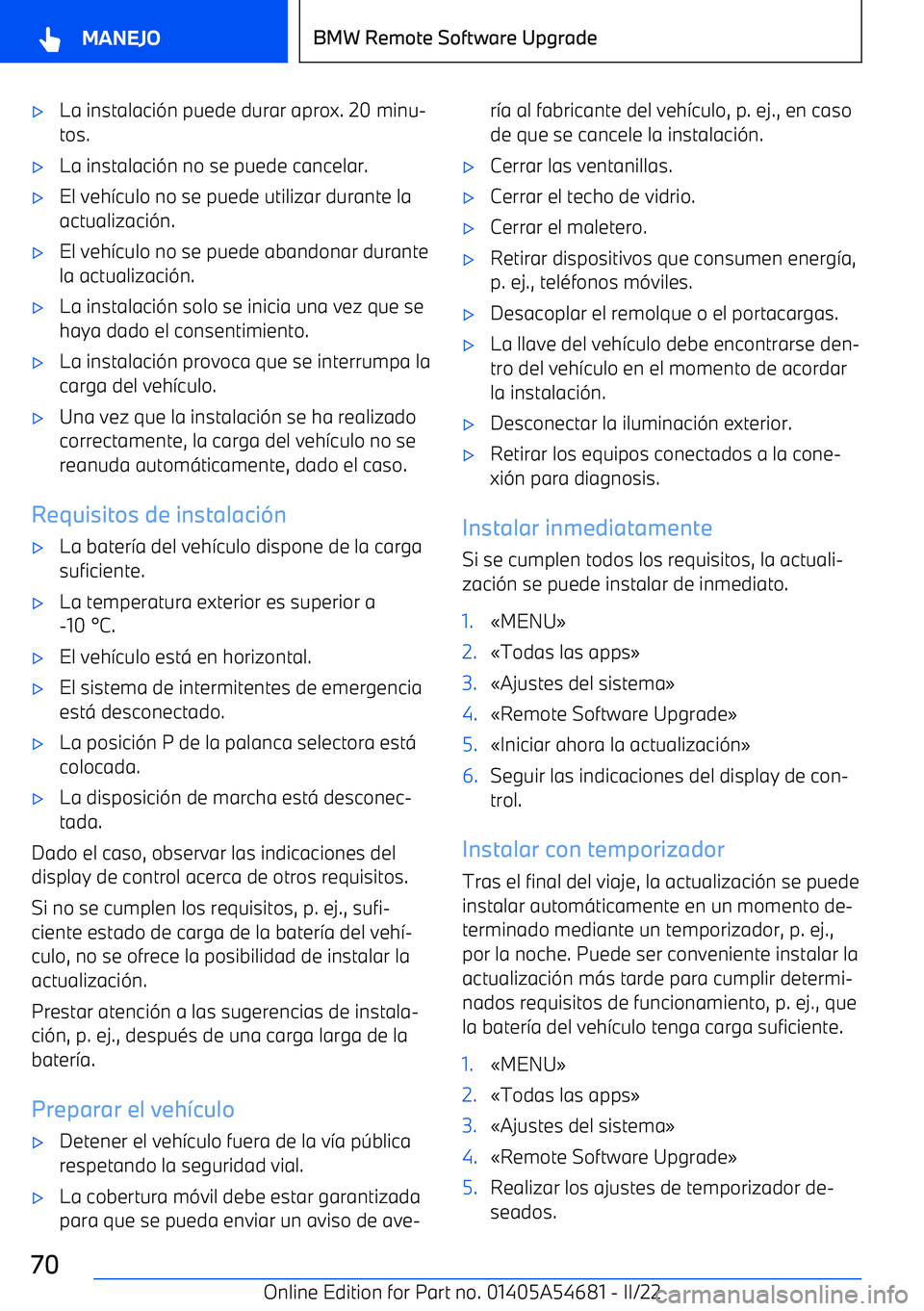 BMW I4 2022  Manuales de Empleo (in Spanish) 