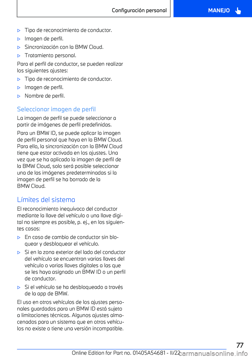 BMW I4 2022  Manuales de Empleo (in Spanish) 