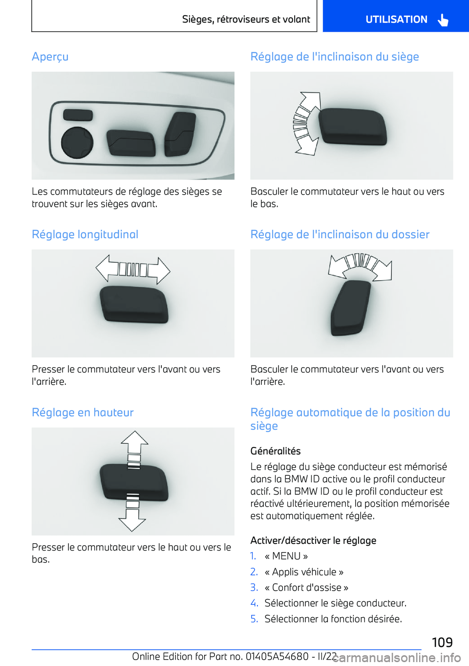 BMW I4 2022  Notices Demploi (in French) Aper