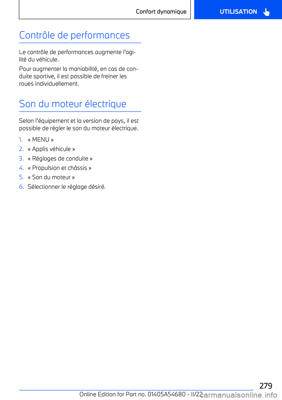 BMW I4 2022  Notices Demploi (in French) Contr