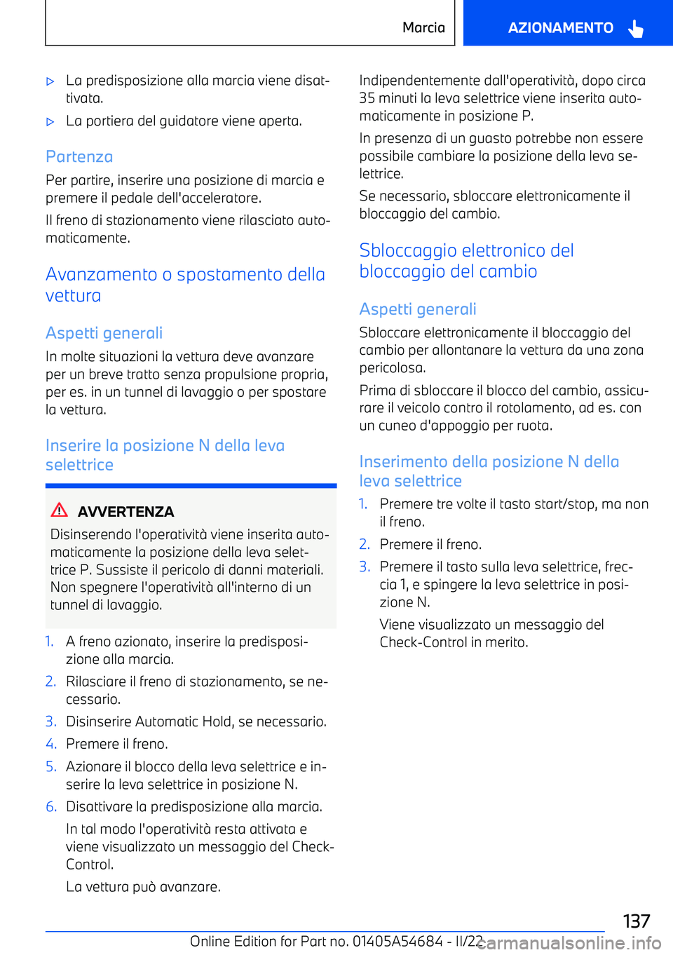 BMW I4 2022  Libretti Di Uso E manutenzione (in Italian) 