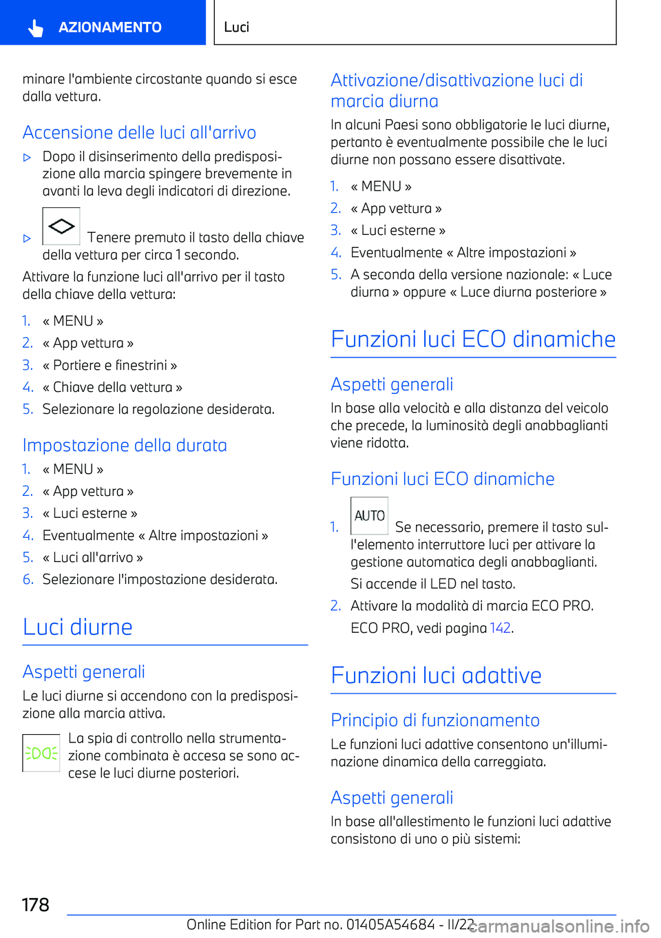 BMW I4 2022  Libretti Di Uso E manutenzione (in Italian) minare l