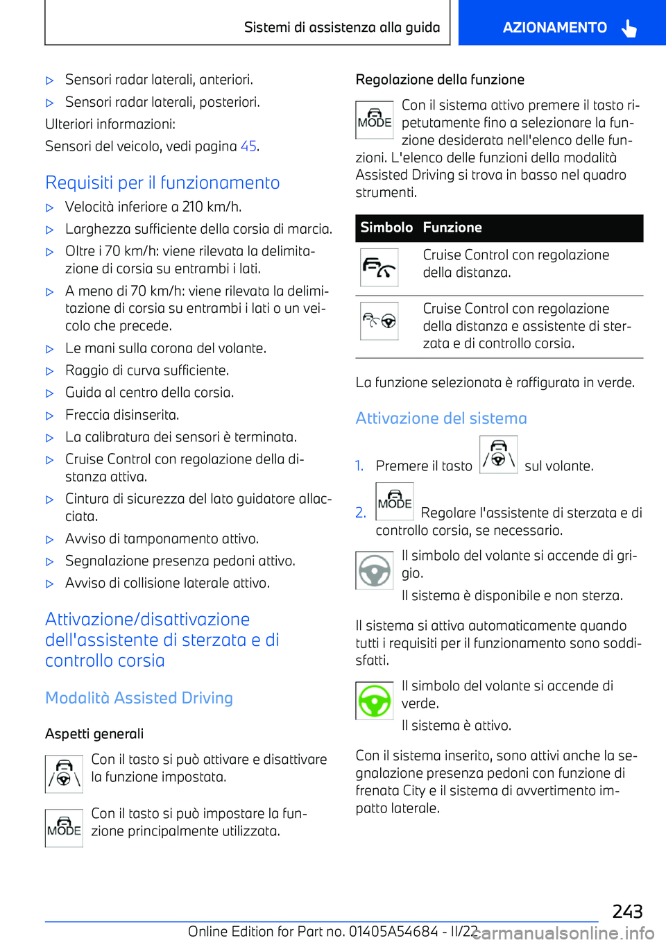BMW I4 2022  Libretti Di Uso E manutenzione (in Italian) 