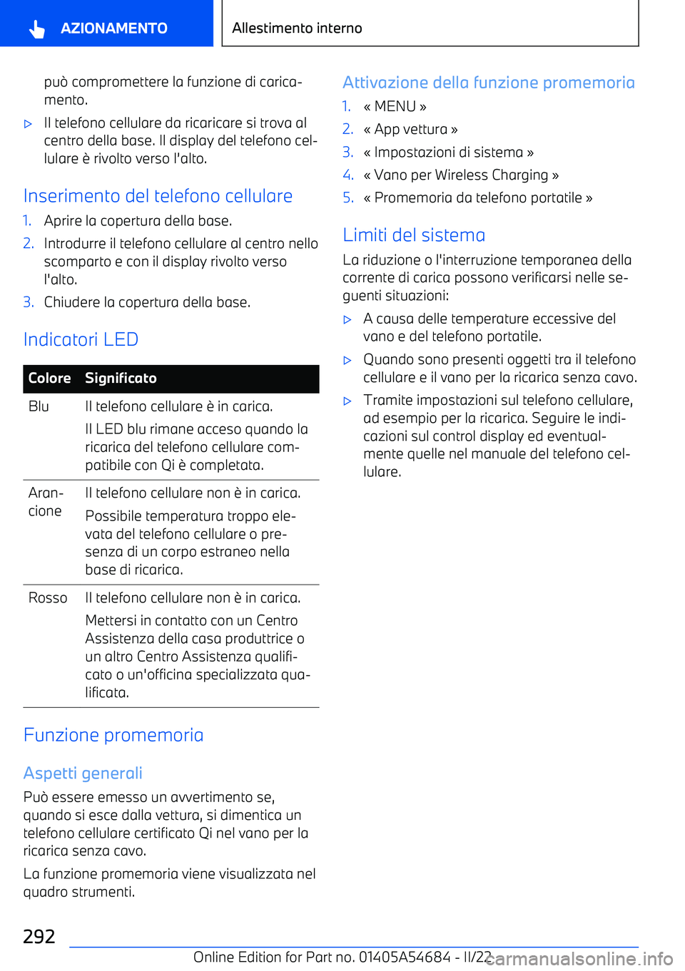 BMW I4 2022  Libretti Di Uso E manutenzione (in Italian) pu