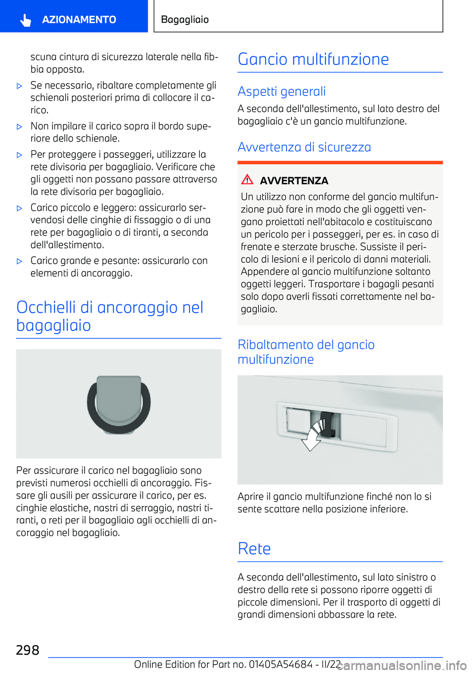 BMW I4 2022  Libretti Di Uso E manutenzione (in Italian) scuna cintura di sicurezza laterale nella fib