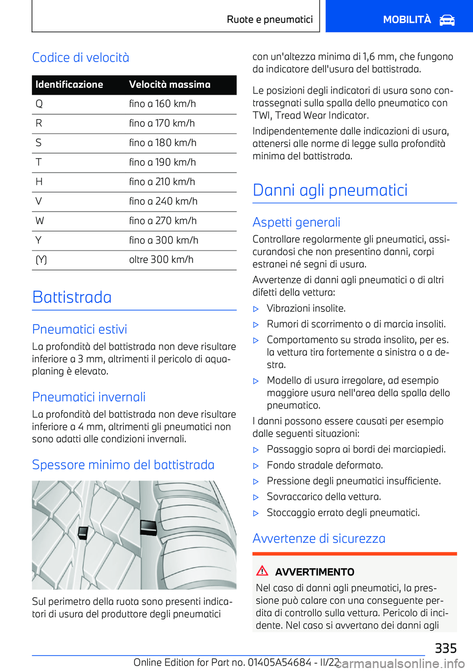 BMW I4 2022  Libretti Di Uso E manutenzione (in Italian) Codice di velocit