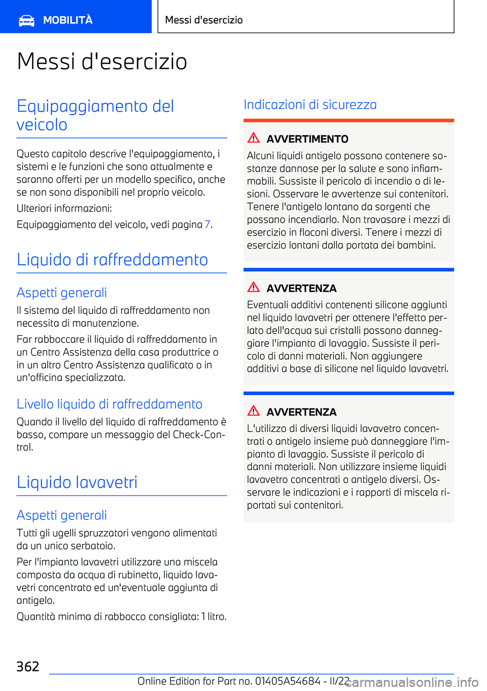 BMW I4 2022  Libretti Di Uso E manutenzione (in Italian) Messi d