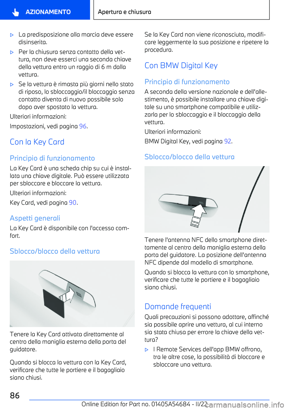 BMW I4 2022  Libretti Di Uso E manutenzione (in Italian) 