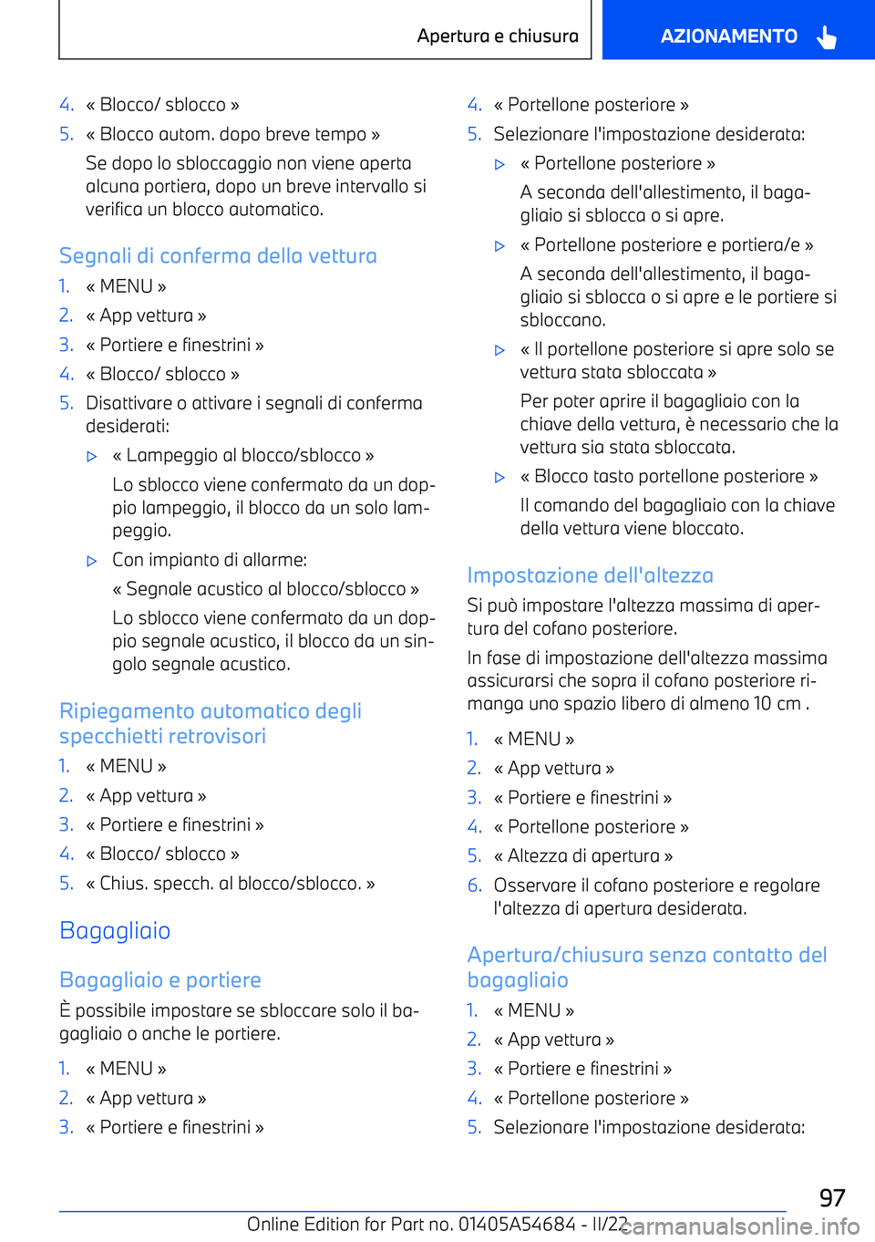 BMW I4 2022  Libretti Di Uso E manutenzione (in Italian) 4.