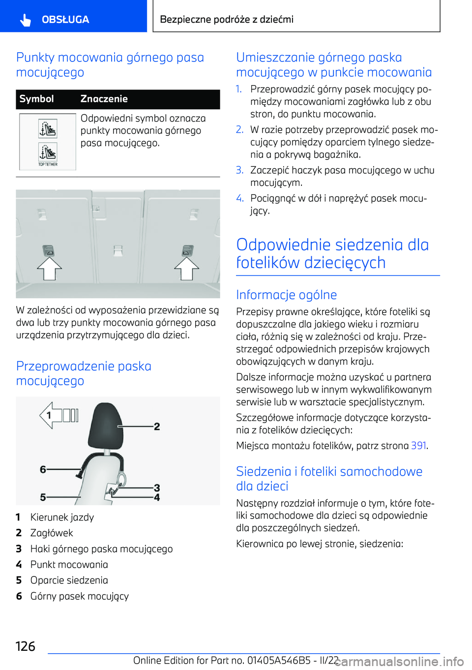 BMW I4 2022  Instrukcja obsługi (in Polish) Punkty mocowania g