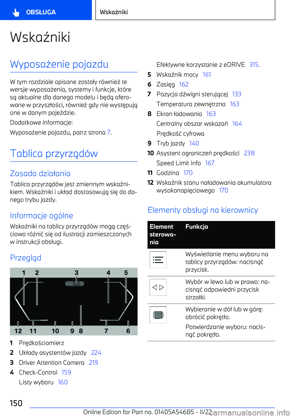 BMW I4 2022  Instrukcja obsługi (in Polish) Wska