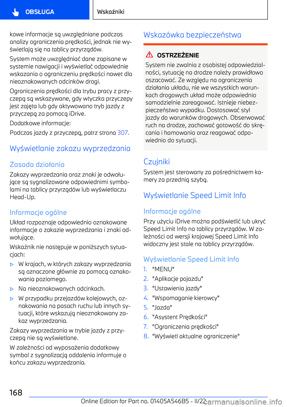 BMW I4 2022  Instrukcja obsługi (in Polish) kowe informacje s