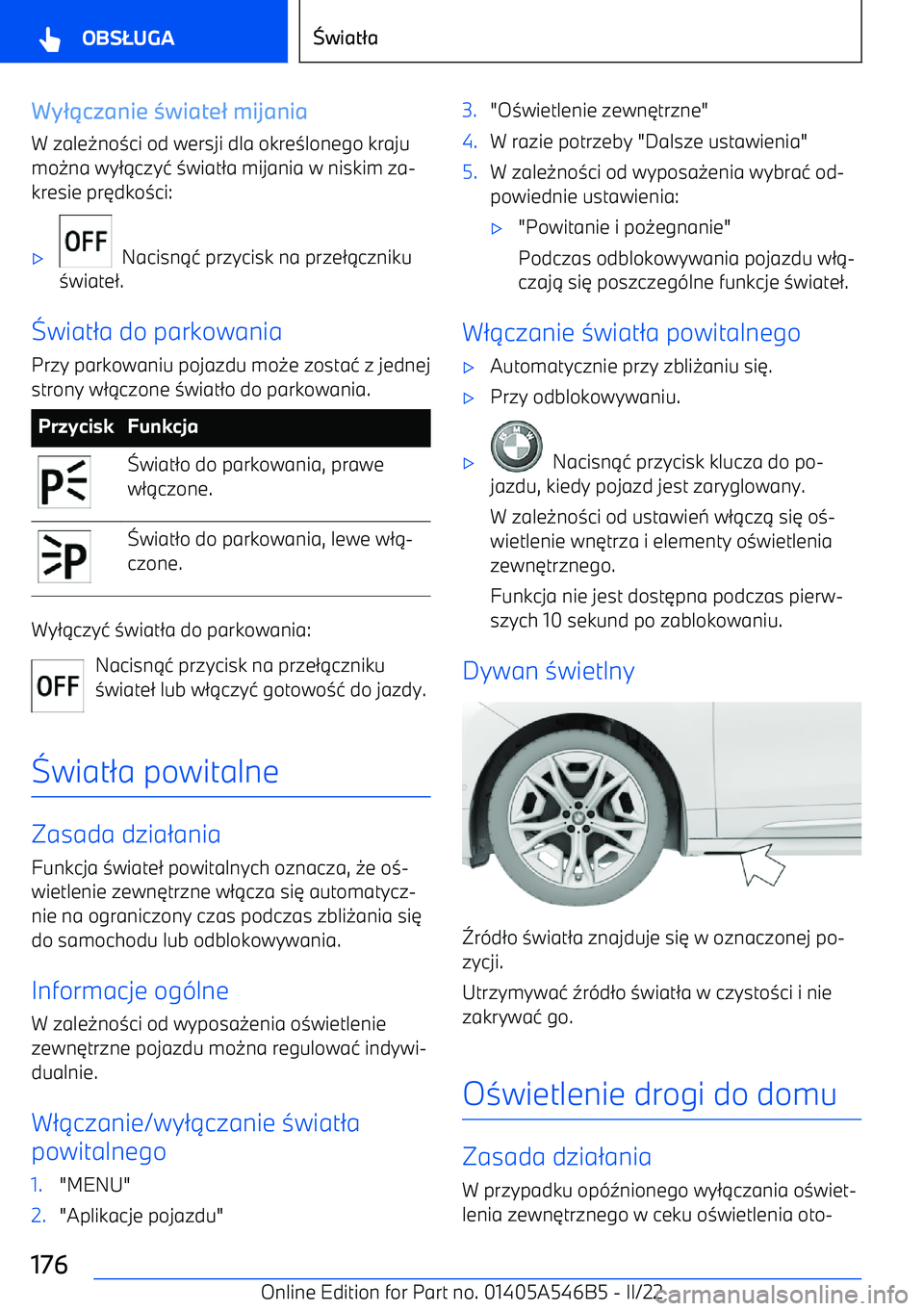 BMW I4 2022  Instrukcja obsługi (in Polish) Wy