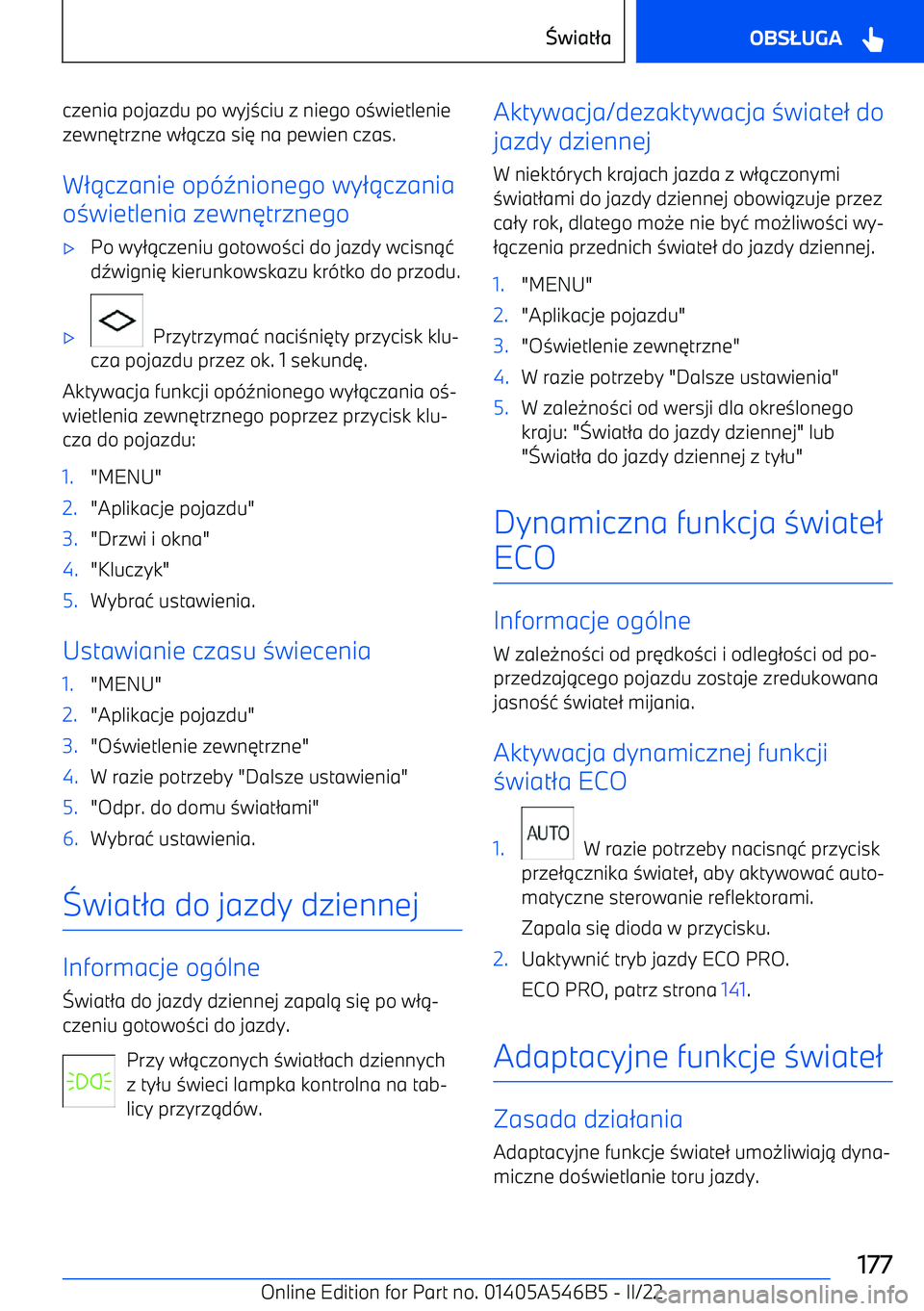 BMW I4 2022  Instrukcja obsługi (in Polish) czenia pojazdu po wyj