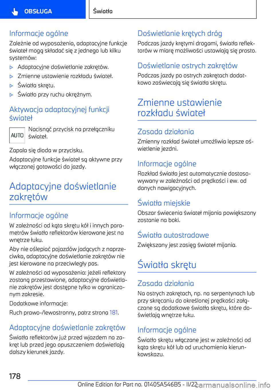BMW I4 2022  Instrukcja obsługi (in Polish) Informacje og