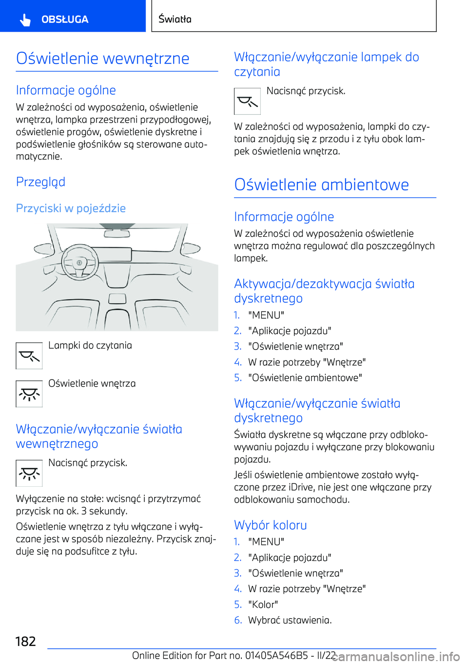 BMW I4 2022  Instrukcja obsługi (in Polish) O