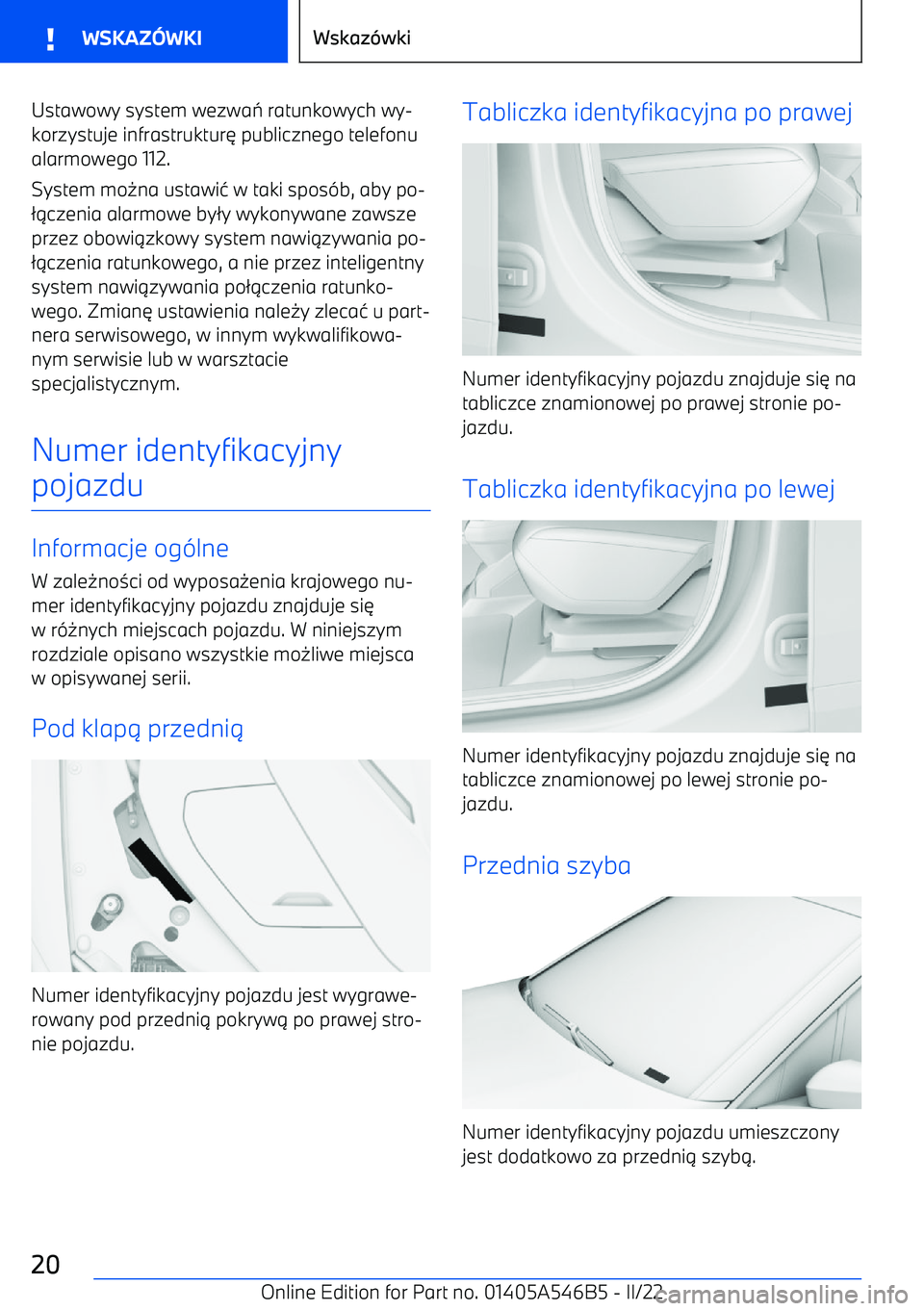 BMW I4 2022  Instrukcja obsługi (in Polish) Ustawowy system wezwa ratunkowych wy