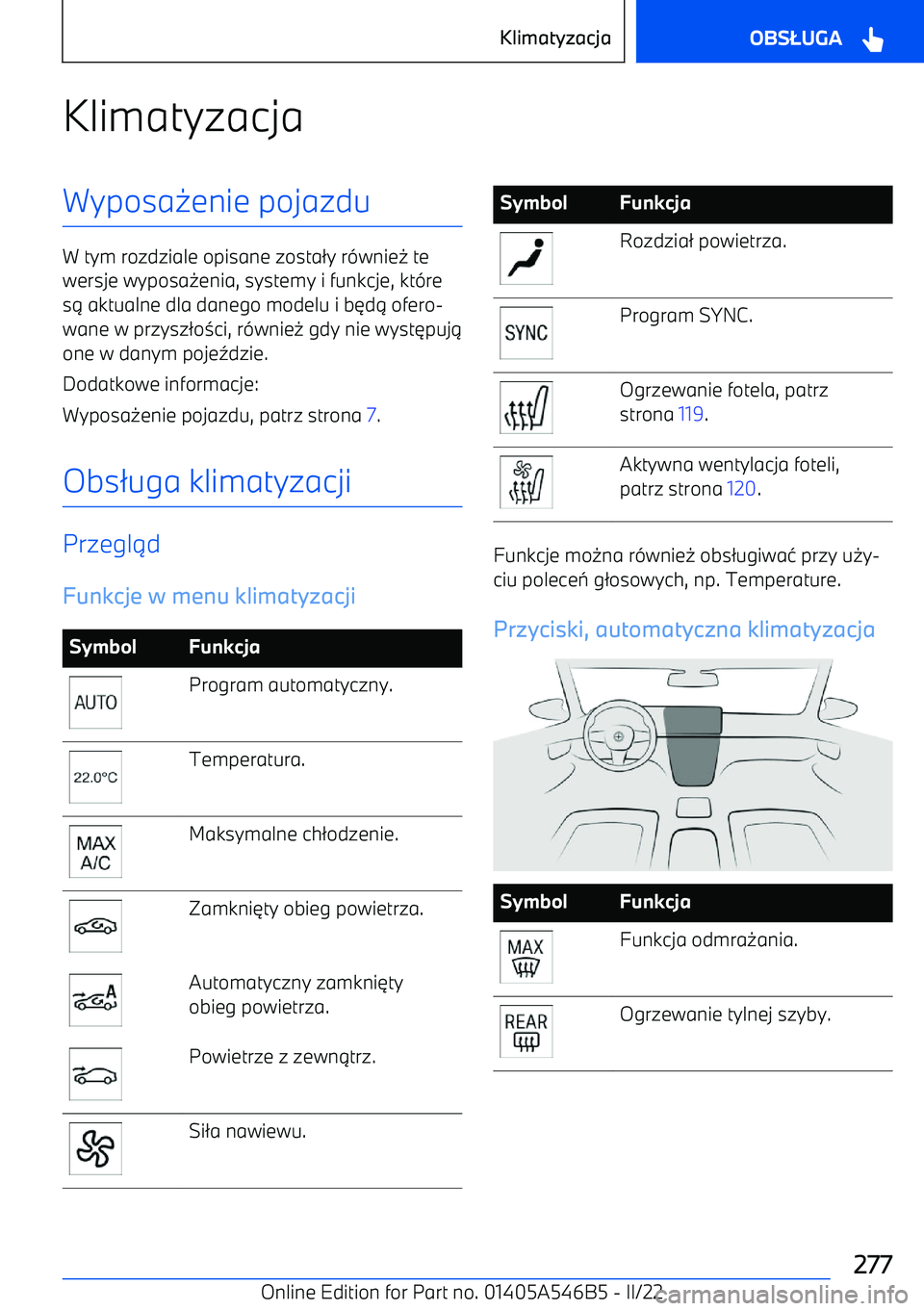 BMW I4 2022  Instrukcja obsługi (in Polish) KlimatyzacjaWyposa