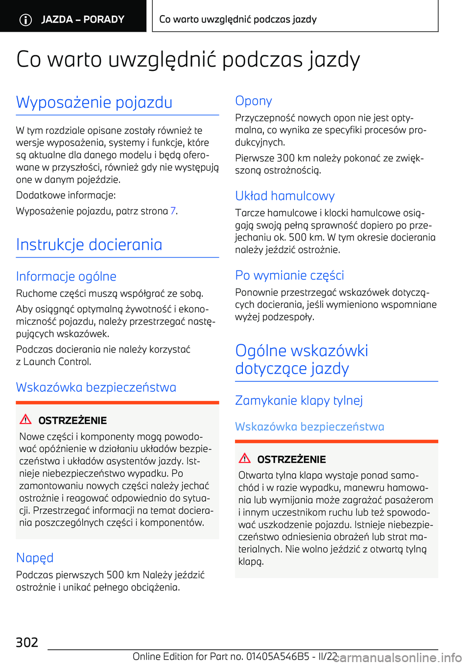 BMW I4 2022  Instrukcja obsługi (in Polish) Co warto uwzgl
