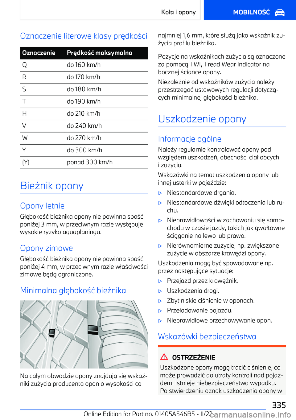 BMW I4 2022  Instrukcja obsługi (in Polish) Oznaczenie literowe klasy pr