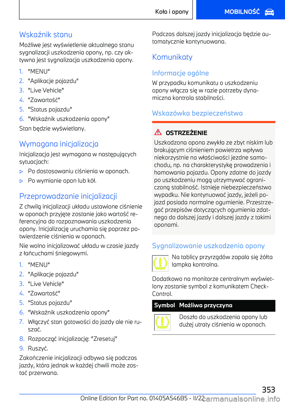 BMW I4 2022  Instrukcja obsługi (in Polish) Wska