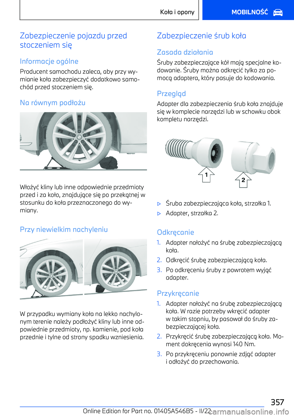 BMW I4 2022  Instrukcja obsługi (in Polish) Zabezpieczenie pojazdu przed
stoczeniem si
