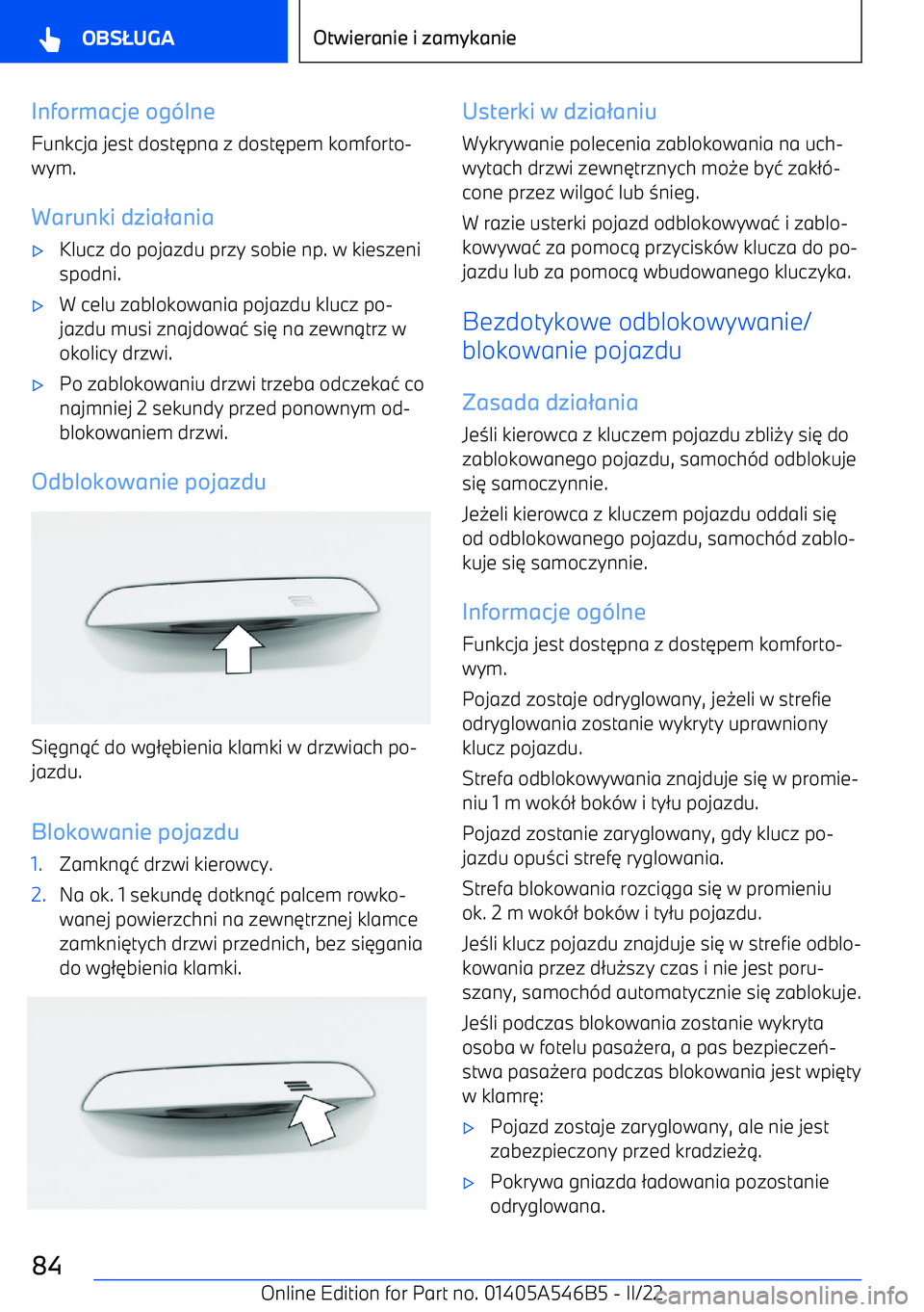BMW I4 2022  Instrukcja obsługi (in Polish) Informacje og