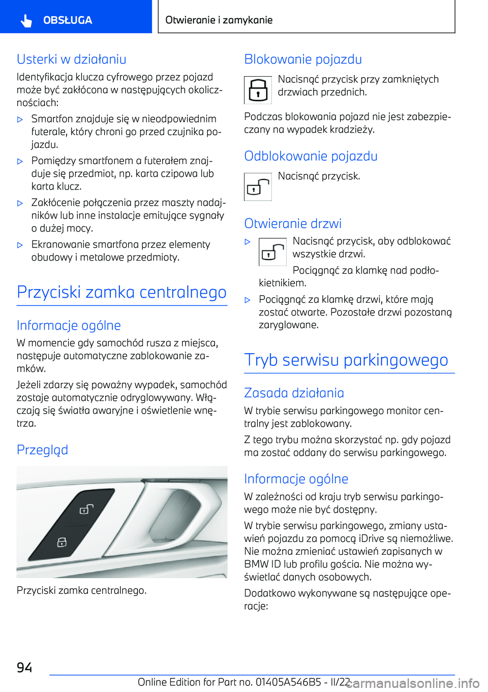 BMW I4 2022  Instrukcja obsługi (in Polish) Usterki w dzia
