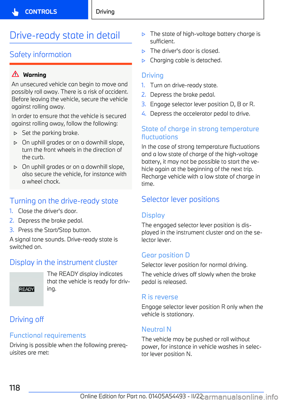 BMW IX 2022  Owners Manual Drive