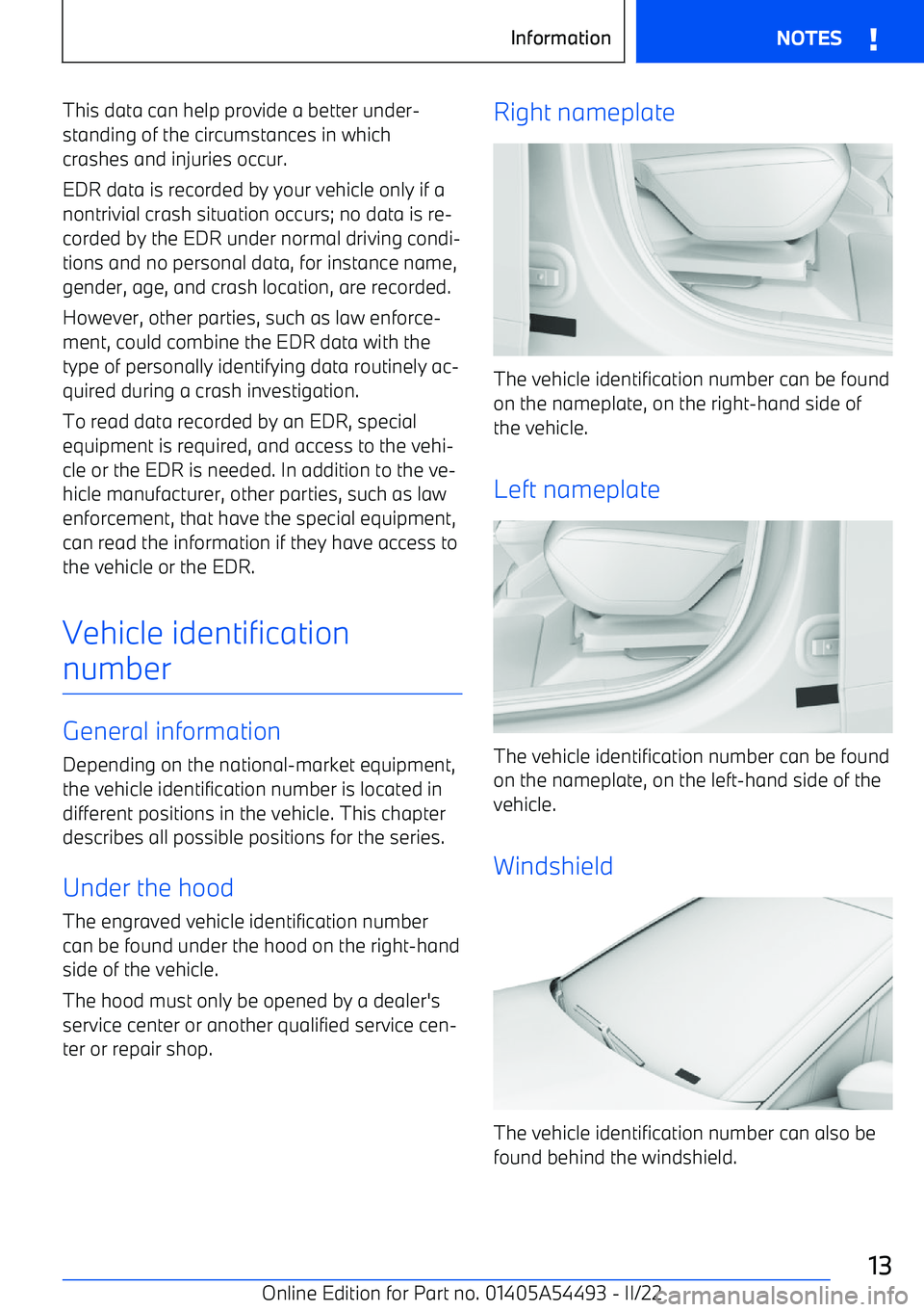 BMW IX 2022  Owners Manual This data can help provide a better under