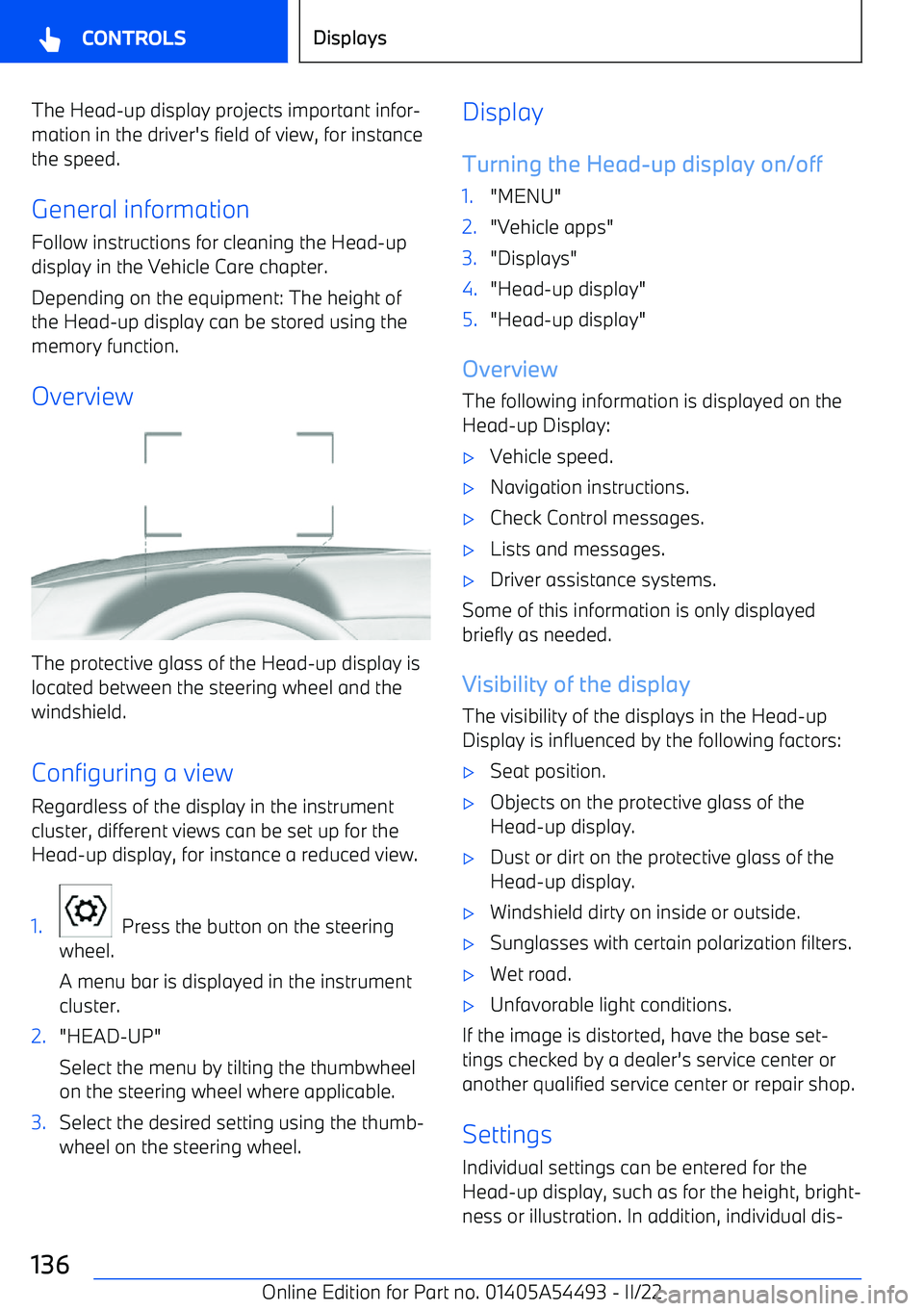 BMW IX 2022  Owners Manual The Head