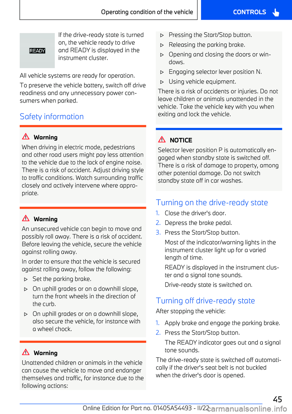 BMW IX 2022  Owners Manual If the drive