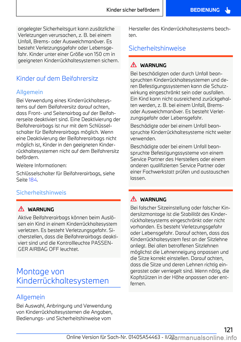 BMW IX 2022  Betriebsanleitungen (in German) angelegter Sicherheitsgurt kann zus