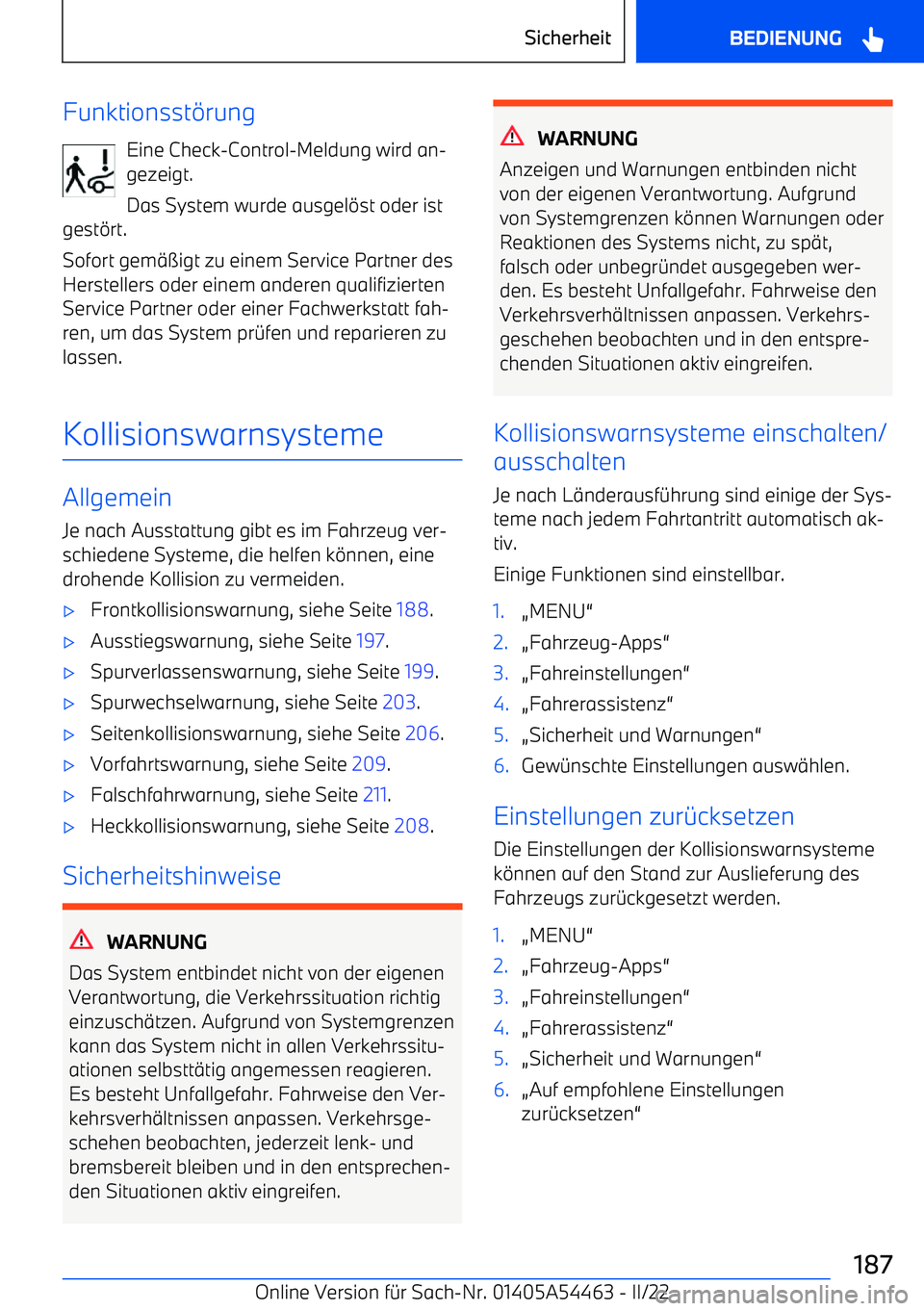 BMW IX 2022  Betriebsanleitungen (in German) Funktionsst