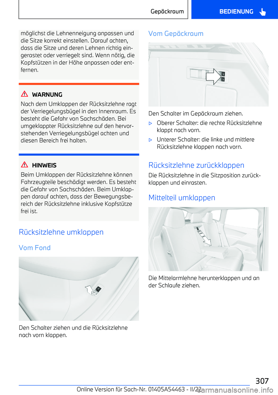 BMW IX 2022  Betriebsanleitungen (in German) m