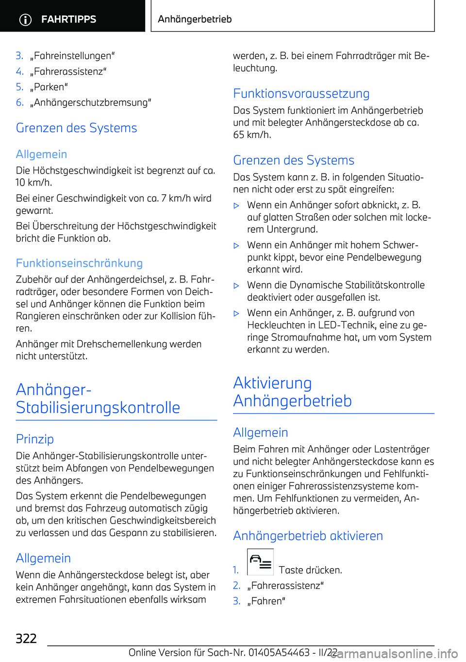 BMW IX 2022  Betriebsanleitungen (in German) 3.AFahreinstellungen